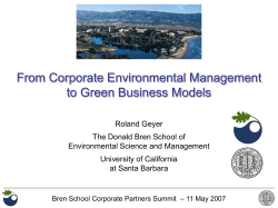 From Corporate Environmental Management to Green Business