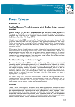 Press Release - Nautilus Minerals