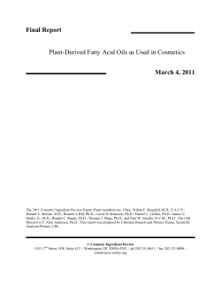 Final Report Plant-Derived Fatty Acid Oils as - Beauty