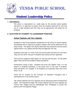 Student Leadership Policy