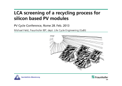 LCA screening of a recycling process for silicon based
