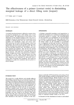 in diminishing marginal leakage of a direct filling resin