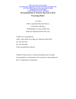 Decontamination of Airborne Bacteria in Meat Processing Plants