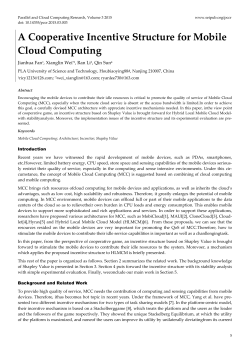A Cooperative Incentive Structure for Mobile Cloud Computing