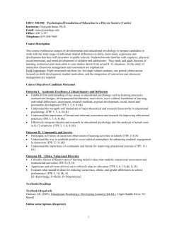 Course Outlines in Numerical Order