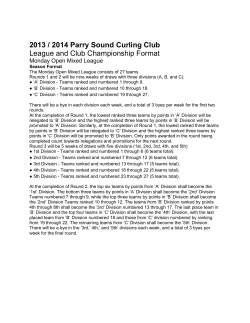 Club Championship Format 2013-2014