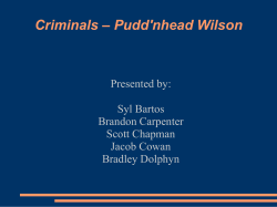 Criminals &ndash; Pudd`nhead Wilson