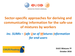 Developments in sector approaches to generating safe use