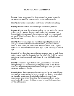 HOW TO LIGHT GAS PILOTS Step#1