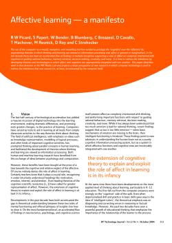 Affective Learning &mdash; A Manifesto