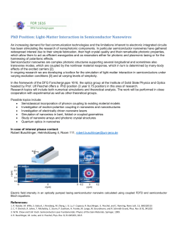 PhD Position: Light-Matter Interaction in Semiconductor Nanowires