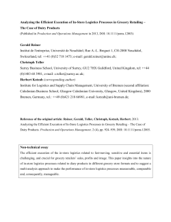 Analyzing the Efficiency of Instore Logistics