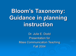 PowerPoint Presentation - Bloom`s Taxonomy