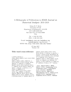 A Bibliography of Publications in SIAM Journal on
