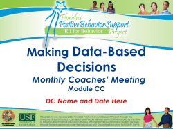 Problem Analysis - Florida`s Positive Behavior Support Project