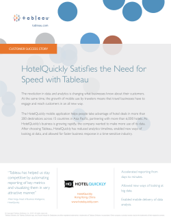 HotelQuickly Satisfies the Need for Speed with Tableau