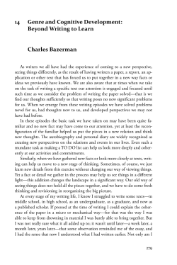 Genre and Cognitive Development