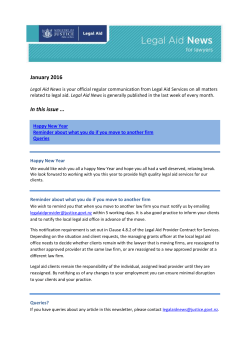 January 2016 In this issue