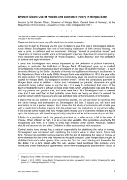 Use of models and economic theory in Norges Bank