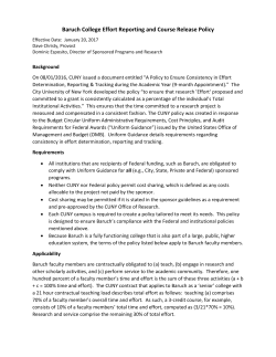 Baruch College Effort Reporting and Course Release Policy