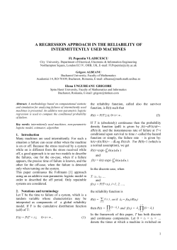 A Regression Approach in the Reliability of Intermittently Used