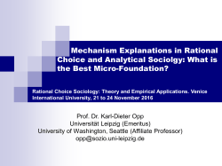 Mechanism-Explanations in Rational Choice and Analytical Sociology