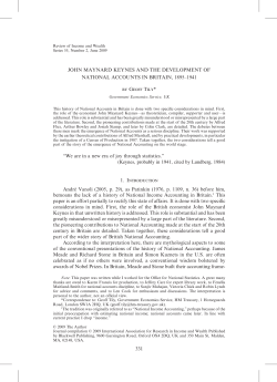 John Maynard Keynes and the Development of National Accounts in
