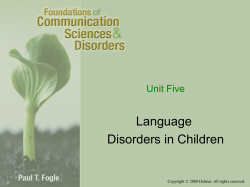 Unit 05 Language Disorders in Children