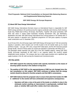 Final Proposals: National Grid Consultation on Demand