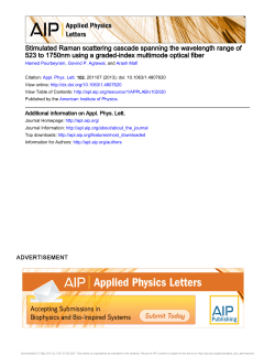 Stimulated Raman scattering cascade spanning the wavelength