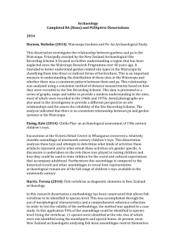 Archaeology - University of Otago