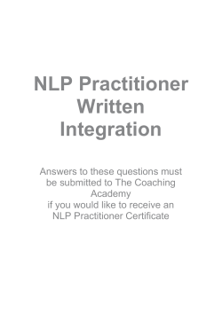 NLP Practitioner Written Integration