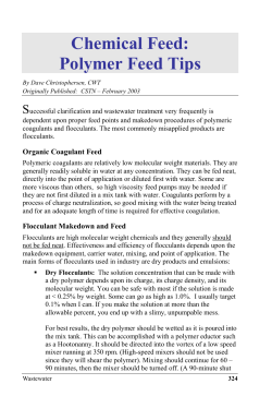 Chemical Feed: Polymer Feed Tips