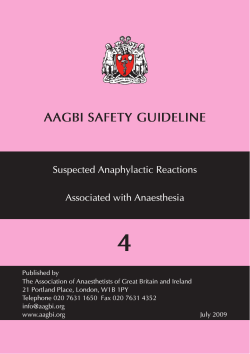 Suspected anaphylactic reactions associated with anaesthesia