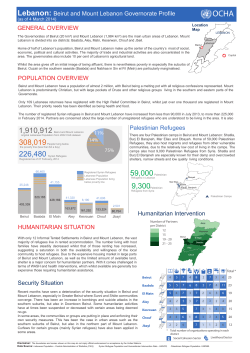 Governorate Profile - Stories from Syrian Refugees