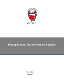 Pricing Manual for Government Services