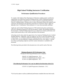 Instructor Certification Welder Performance Qualification Procedure
