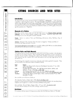 ii citing sources and web sites - the History Department at CSUSB