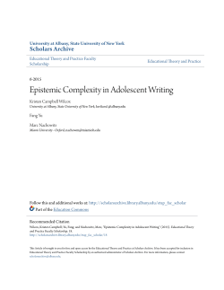 Epistemic Complexity in Adolescent Writing