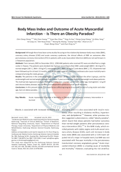 Body Mass Index and Outcome of Acute Myocardial Infarction г Is