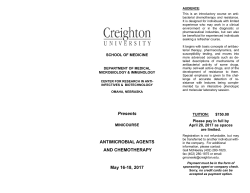 Presents ANTIMICROBIAL AGENTS AND CHEMOTHERAPY May