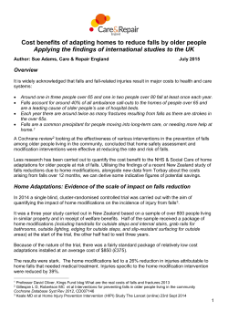Cost benefits of adapting homes to reduce falls by older people