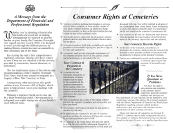 Consumer Rights at Cemeteries - Illinois Department of Financial