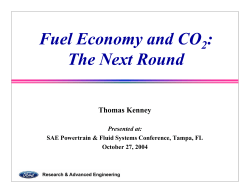 Fuel Economy and CO : The Next Round