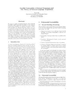 Feasible Learnability of Formal Grammars and The Theory of