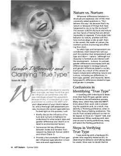 Nature vs. Nurture Confusions in Identifying "True