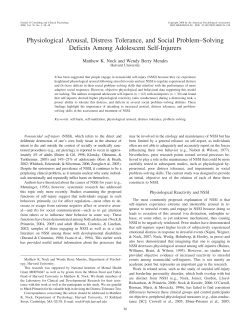 Physiological Arousal, Distress Tolerance, and Social Problem