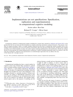 Implementations are not specifications: Specification