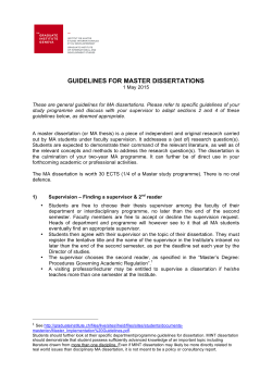guidelines for master dissertations