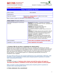 5.2 Complaints by clients policy template